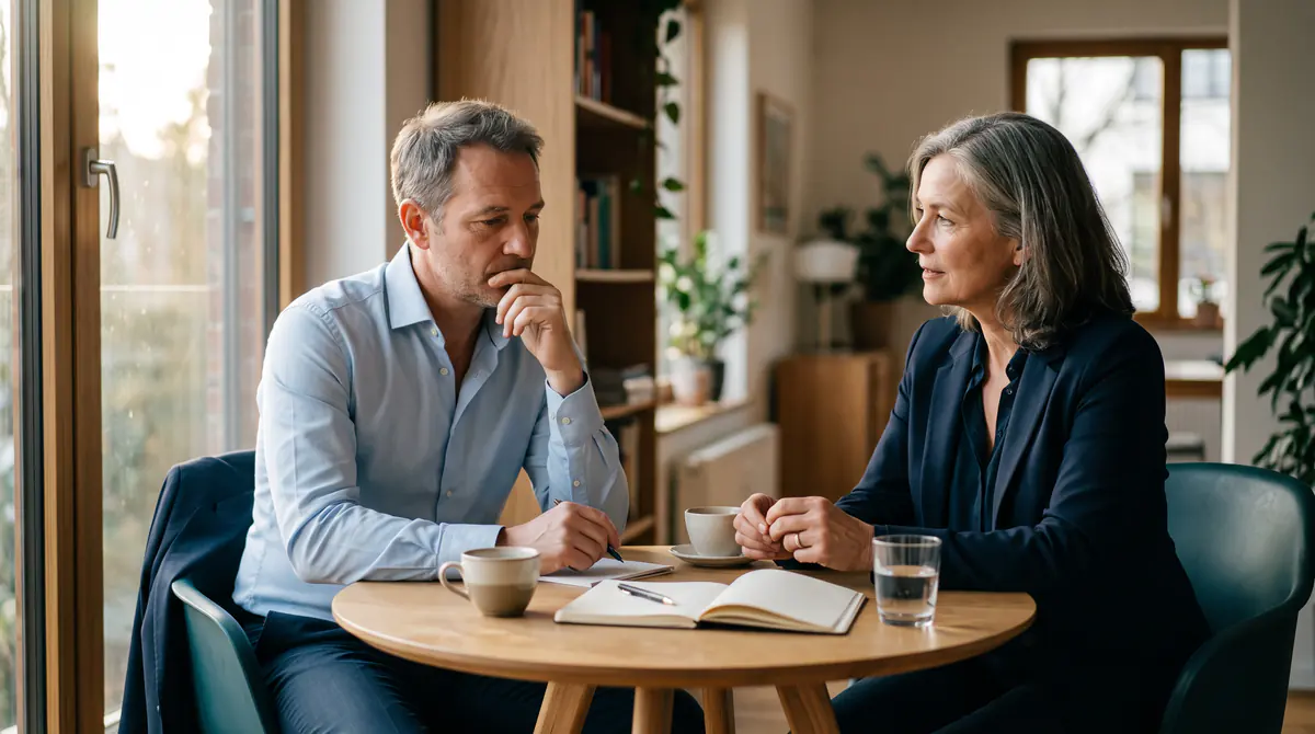 Coach und Geschäftsführer im Strategiegespräch